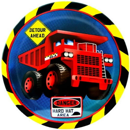 Construction Trucks Large Paper Plates (8ct)