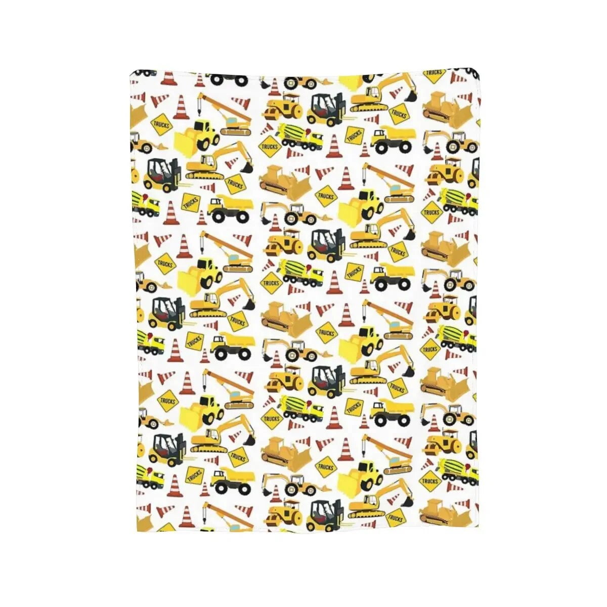 Construction Trucks Pattern - Excavator Dump Truck Blankets Soft Warm
