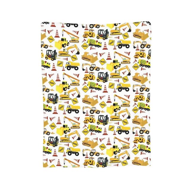 Construction Trucks Pattern Excavator Dump Truck Blankets Soft Warm