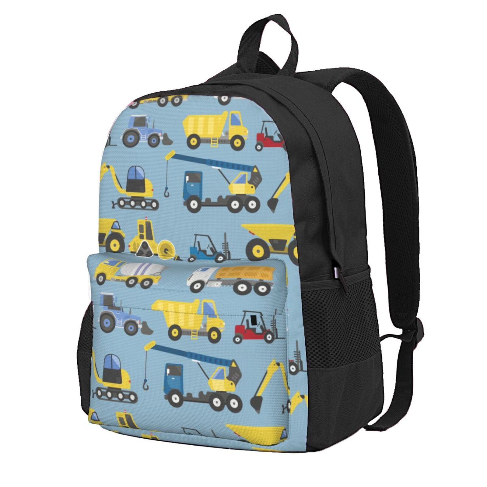 Construction Trucks Pattern Laptop Backpacks for Men Women Business Hiking Travel Work