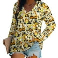 Construction Trucks Pattern T Shirts for Women Long Sleeve Shirts V