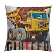 thumbnail image 1 of Construction Trucks Pillow Cases Construction Room Decor for Boys Room Construction Pillow Covers for Toddler Boy Room Bedroom Playroom Nursery, White Yellow-Trucks Man, 1 of 5
