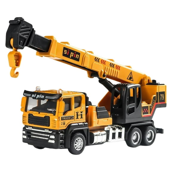 Construction Trucks Play, Mini Friction Powered Engineering Vehicle, Crane, Excavator, Cement Mixer, Dump Truck Toys for Boys 3-5 Years Old, Die-Cast Trucks for Toddlers Kid