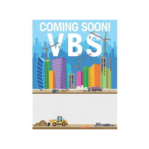 Construction Vbs Promotional Poster - Educational - 6 Pieces