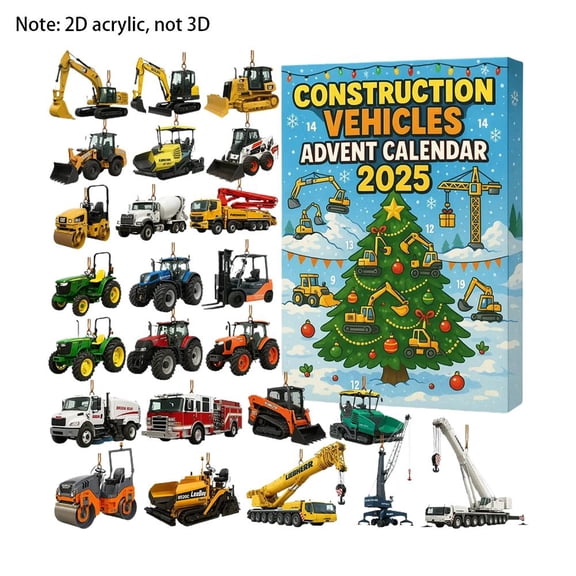 Blarkrus Kids' Construction Toy Advent Calendar, 24-Day Holiday Countdown with Mini Excavators & Cranes, Stimulates Daily Anticipation and Learning