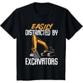 thumbnail image 1 of Construction Vehicle Boys Easily Distracted By Excavators T-Shirt men and women can wear, black, white, gifts, 1 of 4