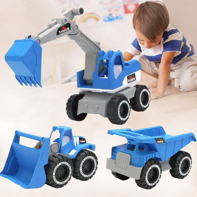 Engineering Construction Vehicle Set 3Pcs construction Play Car Toy Outdoor Sandbox Car Toys for Kids Ages 2 up Dump Truck Loader Excavator Best Birthday Gifts for Kid Walmart