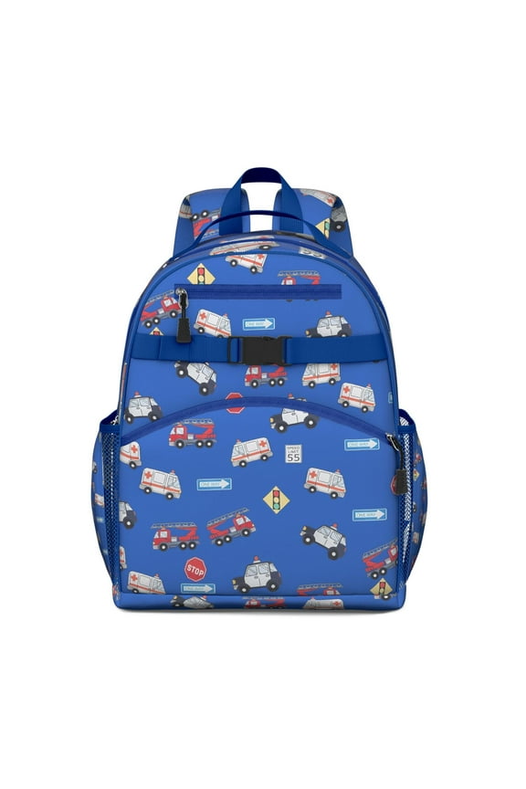 Construction Vehicle Toddler Backpack Spacious Adjustable Shoulder Straps Chest Buckle Durable Backpack For Student