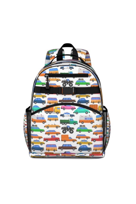 Construction Vehicle Toddler Backpack Spacious Adjustable Shoulder Straps Chest Buckle Durable Backpack For Student