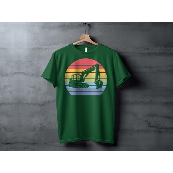 Construction Vehicle Tshirt, Retro Excavator Tshirt, Funny Engineer Gift, Construction Worker Shirt, Digger T-Shirt Birthday Gift Present