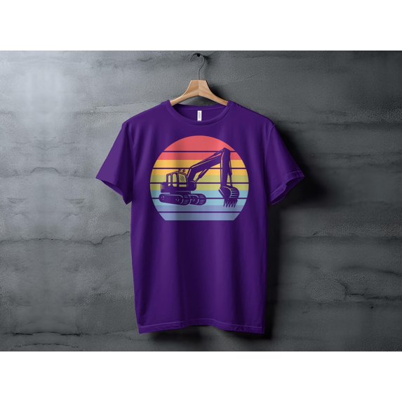 Construction Vehicle Tshirt, Retro Excavator Tshirt, Funny Engineer Gift, Construction Worker Shirt, Digger T-Shirt Birthday Gift Present