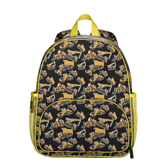 Construction Vehicles Pattern Backpack Backpack for School,Schoolbag with Adjustable Shoulder Straps & Padded Back,13.8"x11.4"x6"