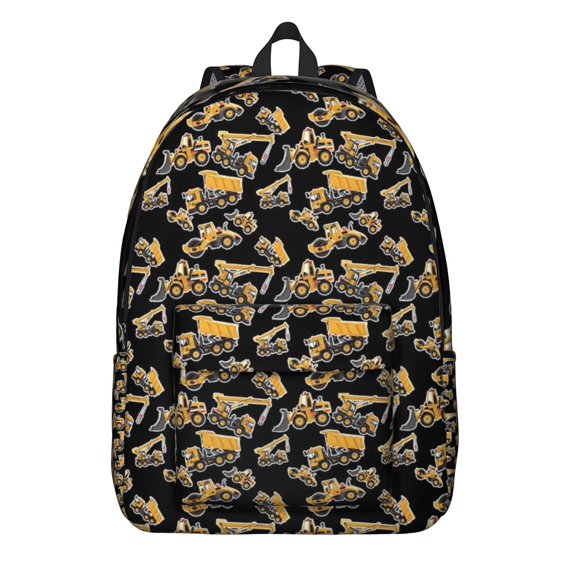 Construction Vehicles Pattern Backpack for School,Schoolbag with Adjustable Shoulder Straps & Padded Back,15.7"x11.8"x5.5"