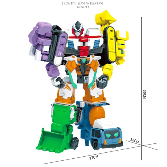 Construction Vehicles Robot Toys for Kids-Easy Assembly Function Building Toys Crane Truck Excavator Bulldozer for Boys &Girls Ages 6+ (6 in