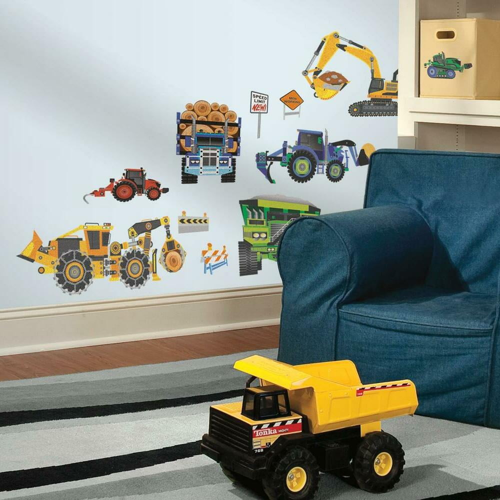 Construction Vehicles Wall Decals