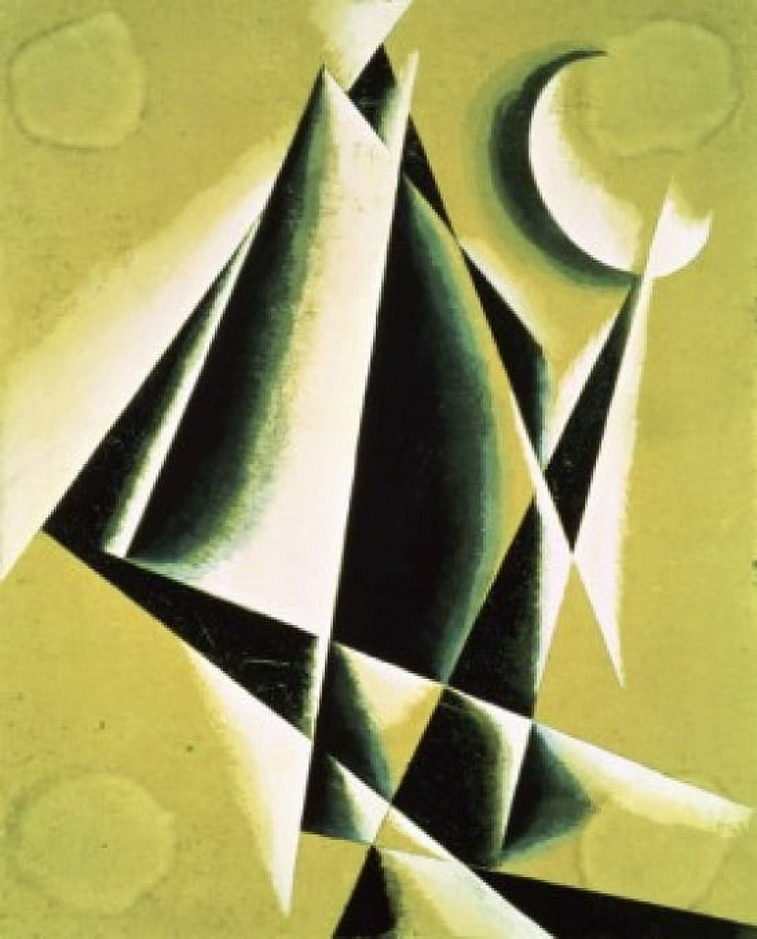Construction with White Half Moon 1920-1921 Liubov Popova (1889-1924 Russian) Watercolor Russian State Museum St Petersburg Canvas Art - Liubov Popova (18 x 24)