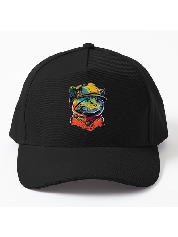 Construction Worker Baseball Cap, Worksite Headgear Theme Graphic Design, Classic Hat