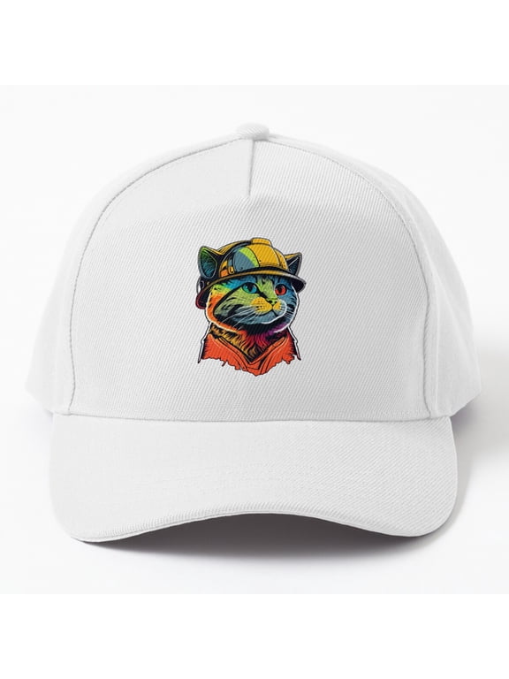 Construction Worker Baseball Cap, Worksite Headgear Theme Graphic Design, Classic Hat
