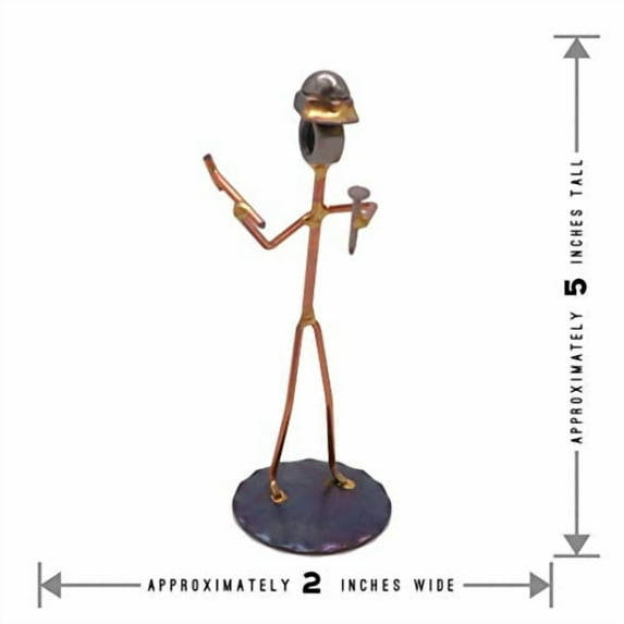 Construction Worker Collectible Handmade Metal Art Figurine, Desk Accessories, Trophy, Boss Gift, Office Décor, Business Professional