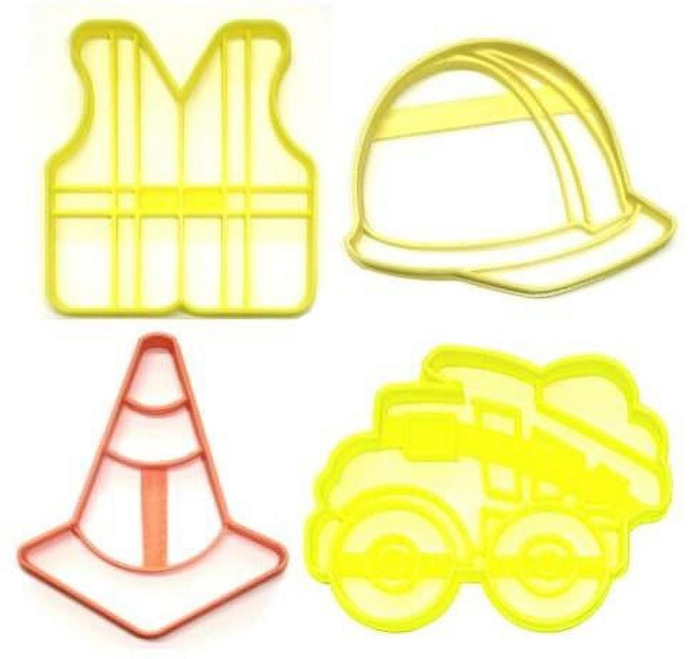 Construction Worker Equipment Safety Gear Set of 4 Plastic Cookie Cutters