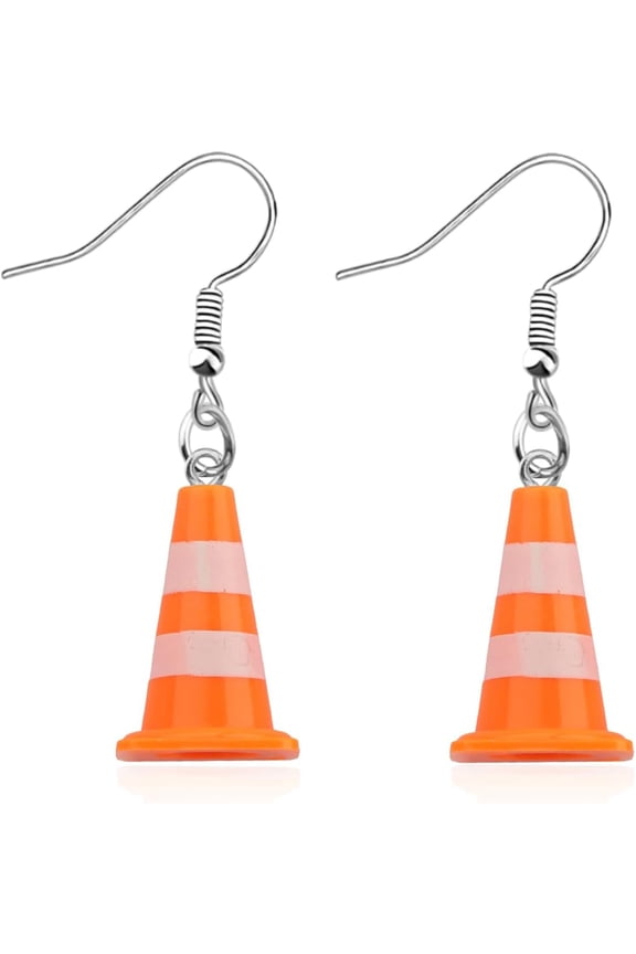 Construction Worker Gift Traffic Safety Cone Shape Earrings Future Builder Jewelry Contractor Appreciation Gift[y060]