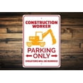 thumbnail image 1 of Construction Worker Parking Novelty Sign, Metal Wall Decor - 10x14 inches, 1 of 4