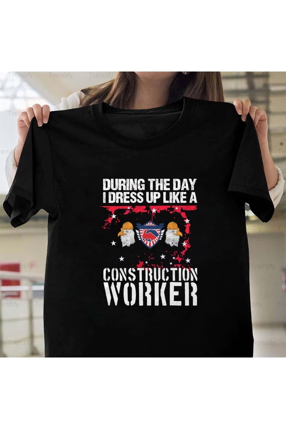 Construction Worker Proud Union Labor Support Gift Funny Unisex T-Shirt, up to size 5XL