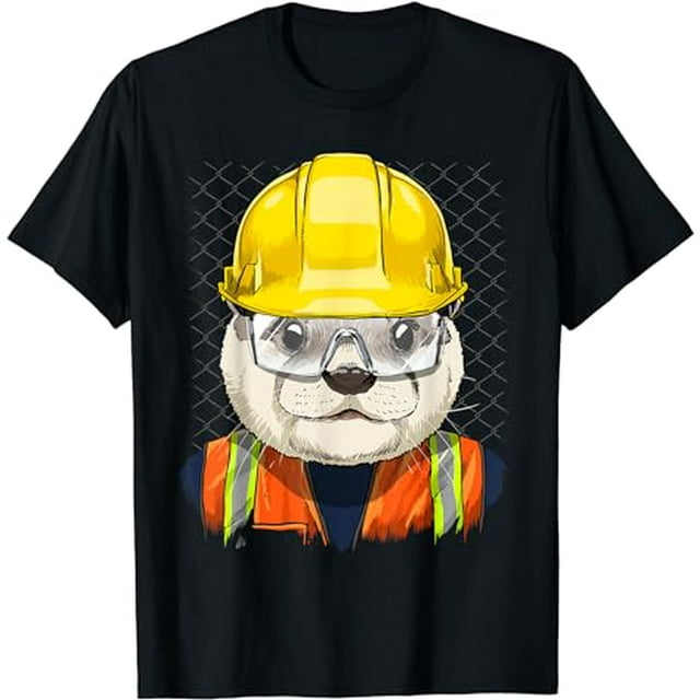 Construction Worker Sea Otter Laborer Sea Animal Otter Lover T-Shirt ...