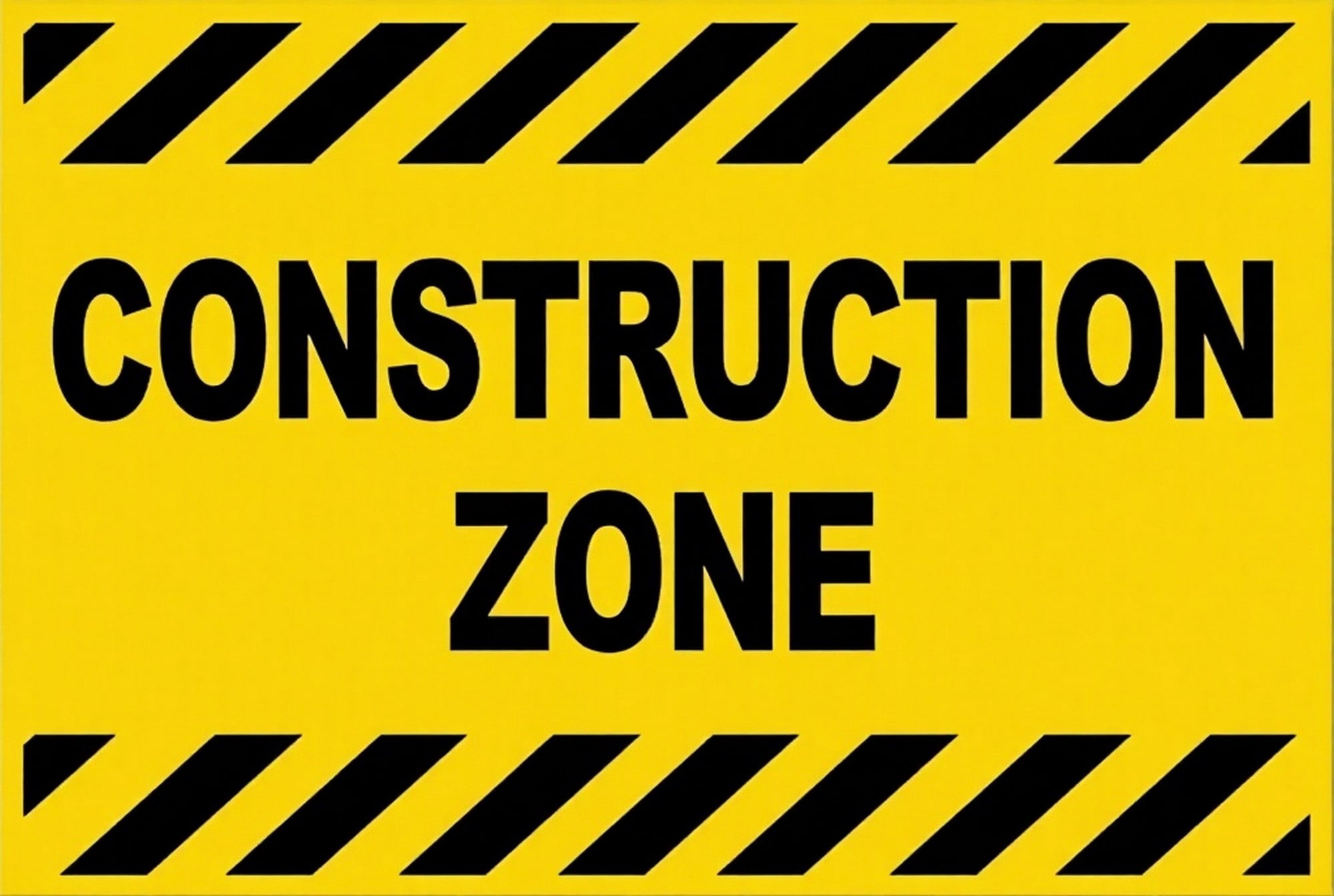 Construction Zone Aluminum Warning Sign 8