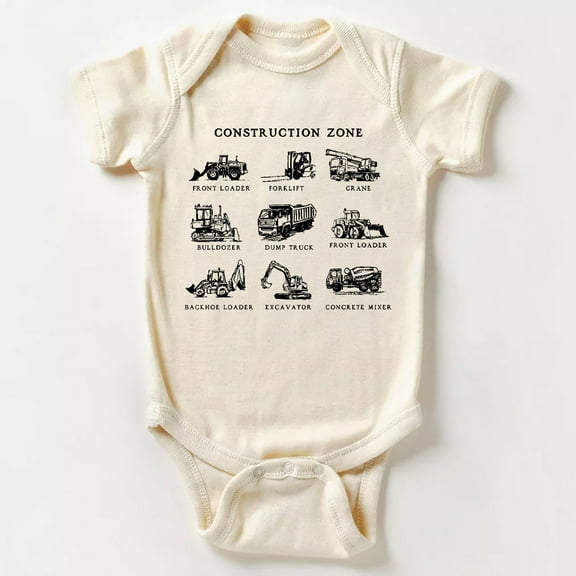 Construction Zone Baby Bodysuit Cute Baby Onesie, Baby Bodysuit Lat 4424 Cute Baby Onesie, BABY BODYSUIT LAT 4424