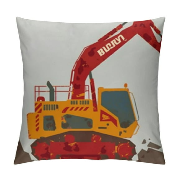 Construction Zone  Pack Reversible Pillowcases - Double Sided Pillow Covers, Kids Super Soft Trucks Bedding