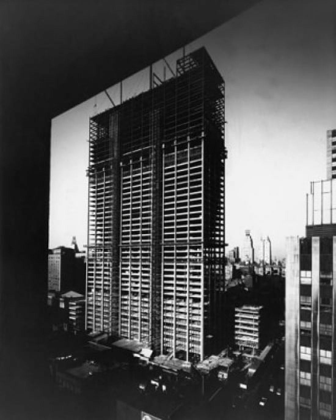 Construction of the Time-Life Building New York City New York State USA Canvas Art - (18 x 24)