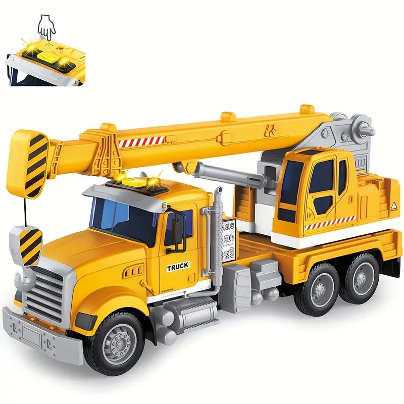 Auto Beyond Construction Toys Crane, Sound and Light Truck, Crane Toys for 2-6 Years Old Boys, Birthday Christmas Gift