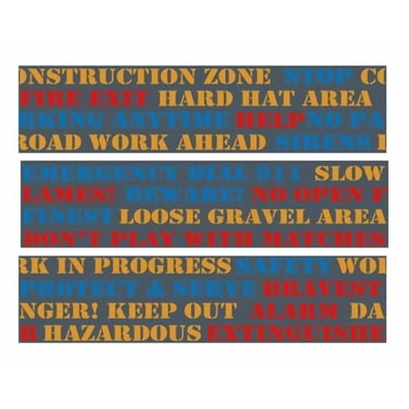 Construction words cake border 3 Strips 2.5x10.5 inchs in size