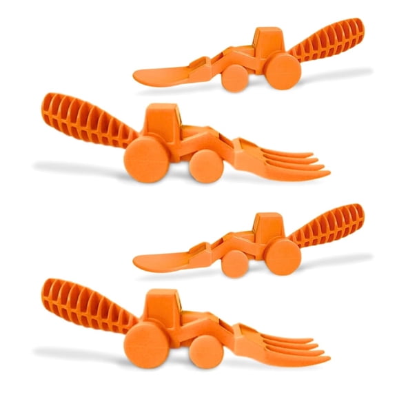 Constructive Eating Tractor Toddler Utensils BPA Free, Dishwasher Safe - 4 pcs (Orange)