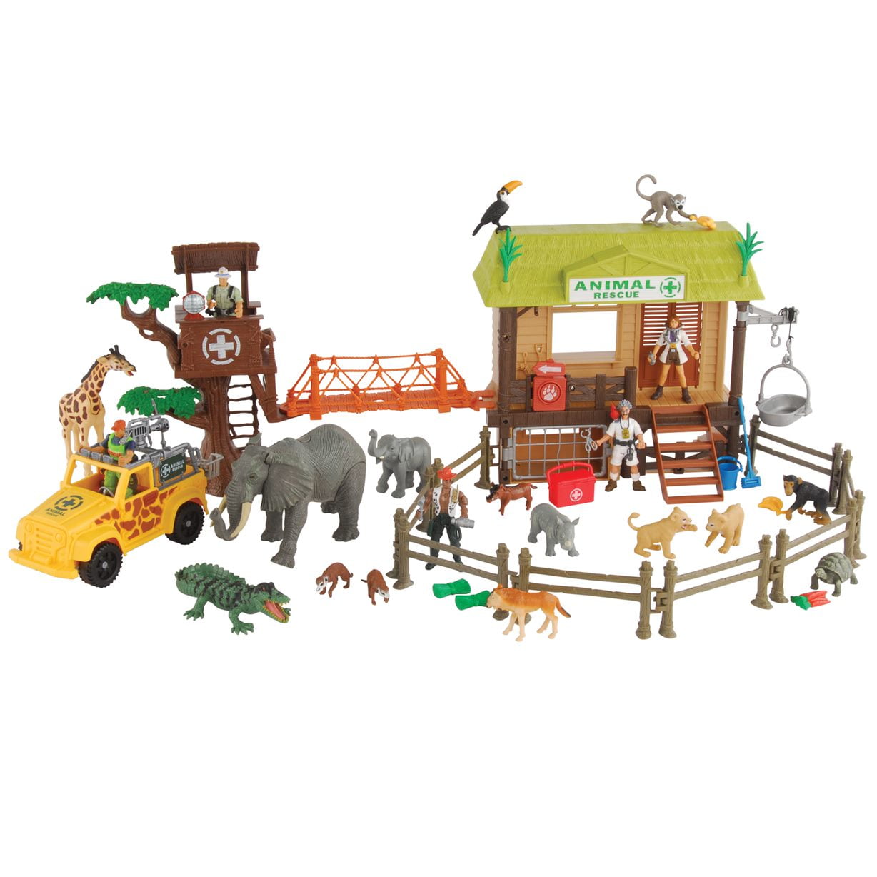 Constructive Playthings Animal Rescue Adventure Playset 55 Pieces