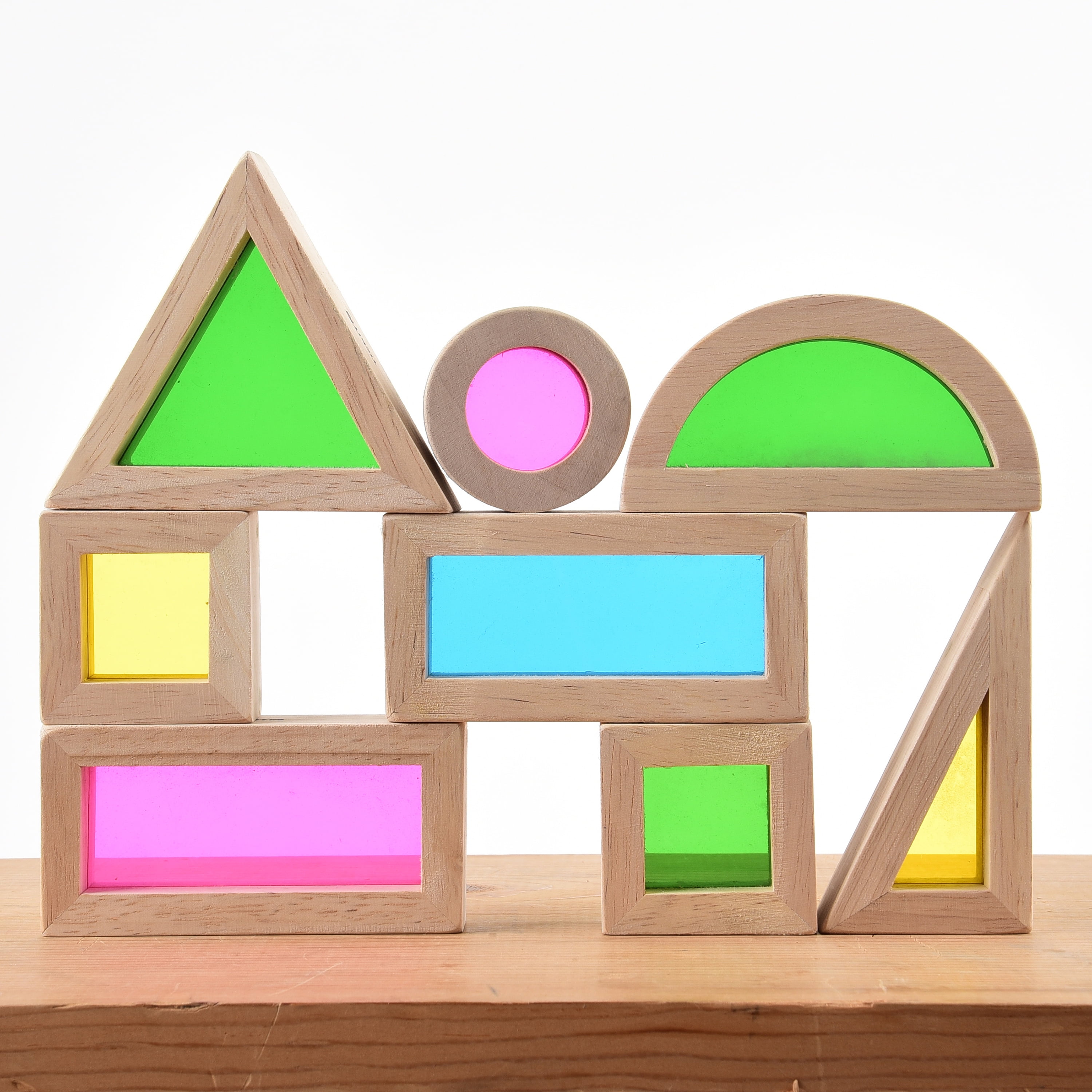 Constructive Playthings Color Mixing Wooden Building Blocks, Multicolor