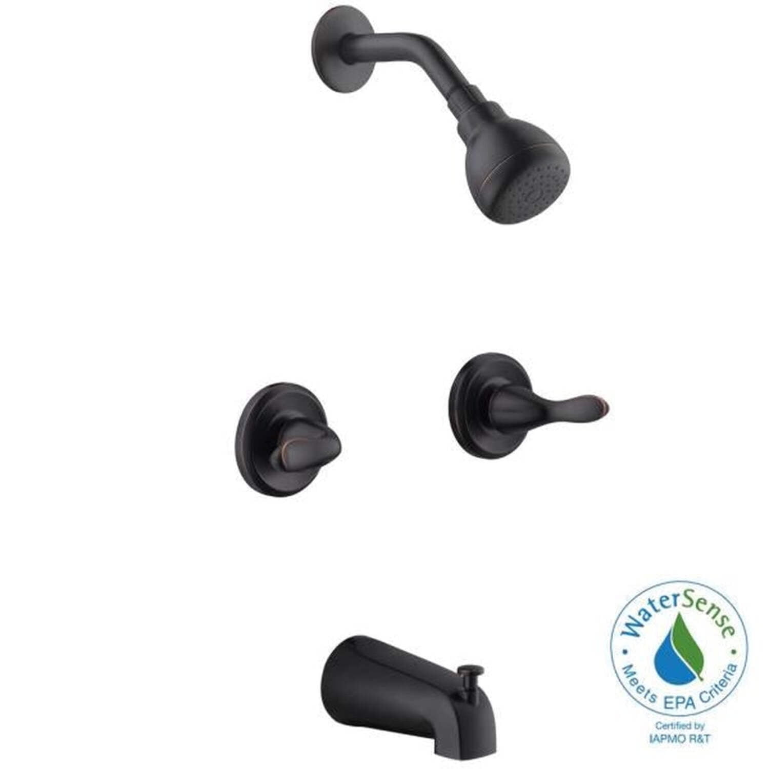 Bronze Double Handle Wall Mounted Tub and Shower Faucet