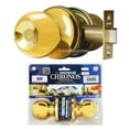thumbnail image 1 of Constructor Chronos Passage Door Knob Handle Lock Set for Hallway and Closet Polished Brass Finish, 1 of 3