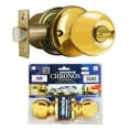 thumbnail image 1 of Constructor Chronos Privacy Door Knob Handle Lock Set for Bedroom and Bathroom Polished Brass Finish, 1 of 3