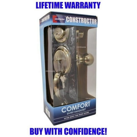 Constructor Comfort Entry Lock Set with Door Lever Handle- Antique Bronze