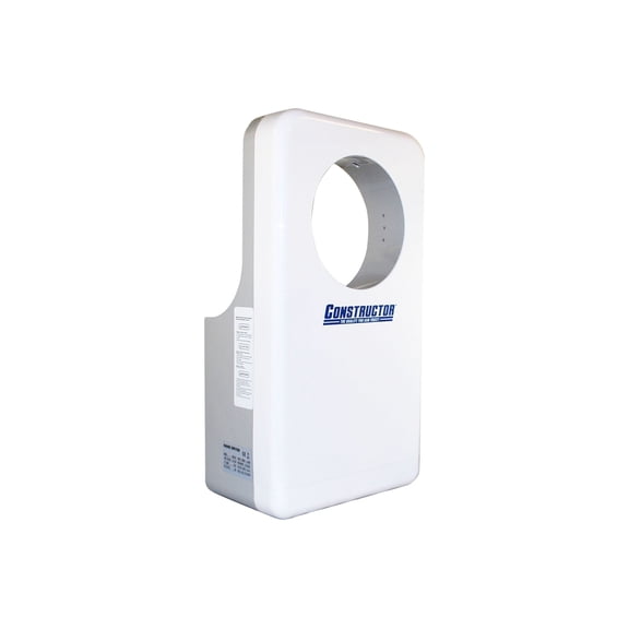 Constructor High Speed 1450 Watts Circular Durable Plastic Automatic Infrared White Hand Dryer