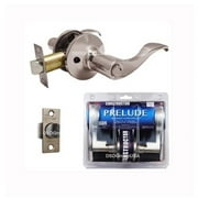 Constructor PRELUDE Privacy Door Lever Handle Lock Set for Bedroom and Bathroom Satin Nickel Finish