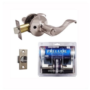 Constructor PRELUDE Privacy Door Lever Handle Lock Set for Bedroom and Bathroom Satin Nickel Finish