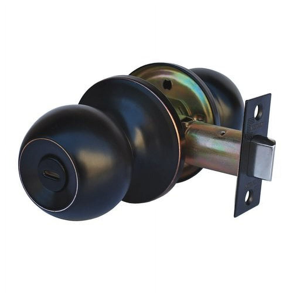 Constructor Studio CHRONOS Privacy Door Knob Handle Lock Set for Bedroom and Bathroom Oil Rubbed Bronze Finish