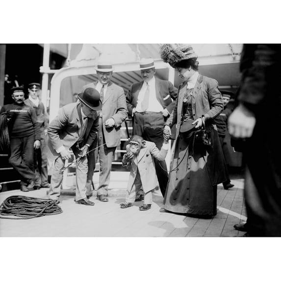'Consul Peter' - A Monkey Who Is Smoking On A Boat. 1909 History (24 x 18)