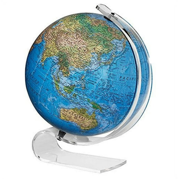 Consulate Illuminated Blue Acrylic Desktop World Globe