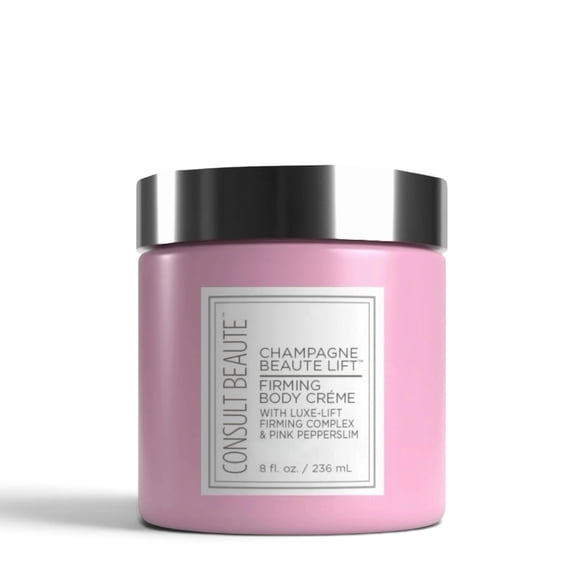 Consult Beaute Champagne Lift Hydrating Firming Body Cream with Pink Pepperslim for Crepey Skin, 8 oz.