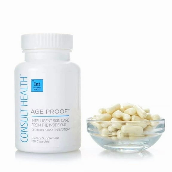 Consult Beaute Ceramide Dietary Supplement Capsules - Hyaluronic Acid for Hydrated Skin, 120 Count