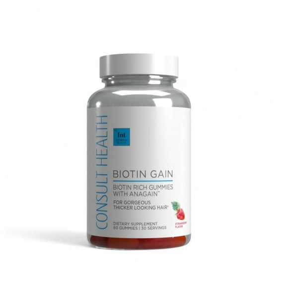 Consult Beaute Biotin GAIN Gummies - Reduce Hair Loss, Clinically Tested - 60 Count